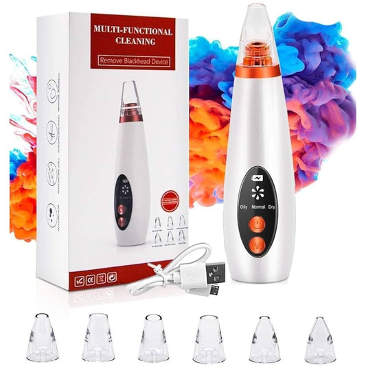6-in-1 Electric Blackhead Remover & Pore Vacuum Cleaner – Rechargeable Facial Cleansing Device for Clear & Healthy Skin