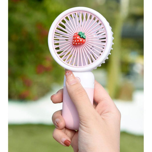 Mini Portable Rechargeable Handheld Fan with Base | 3 Speed Modes, 1200mAh Battery, Compact & Travel-Friendly Personal Fan